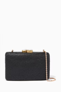 Buy Kayu Black Black Jen White Stone Embellished Clutch For Women Online Ounass Saudi