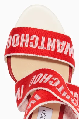 Buy Jimmy Choo Red Chalk Red Rosewater Bailey 100 Sandals For Women Online Ounass Saudi