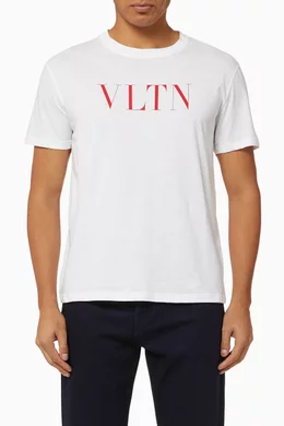 Buy Valentino Garavani White VLTN Cotton T-Shirt For Men Online