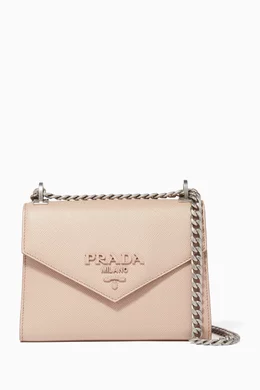 Buy Prada Pink Light Pink Prada Monochrome Saffiano Leather Shoulder Bag For Women Online Ounass Saudi