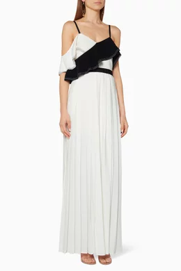 Buy Self-Portrait Black Monochrome Frill Maxi Dress For Women Online |  Ounass Saudi
