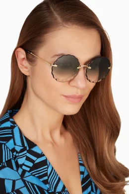Buy Chloe Blue Blue Rosie Flower Sunglasses For Women Online Ounass Saudi