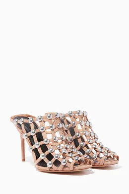 Buy Alexander Wang Neutral Beige Studded Suede Sadie Mules For Women Online Ounass Saudi