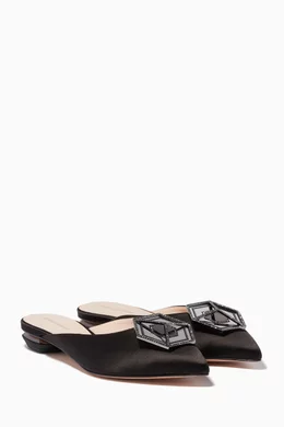 Buy Nicholas Kirkwood Black Black Eden Satin Jewelled Mules For Women Online Ounass Saudi