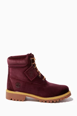 Purple velvet timberlands discount