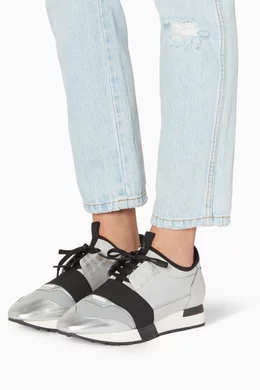 Balenciaga silver runners discount