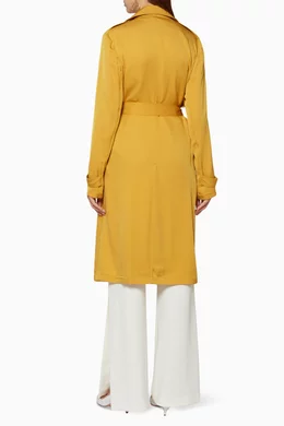 Buy Theory Yellow Pollen Yellow Silk Trench Coat For Women Online Ounass Saudi