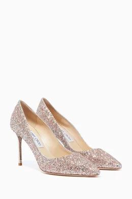 Buy Jimmy Choo Pink Viola Mix Romy 85 Speckled Glitter Pumps For 