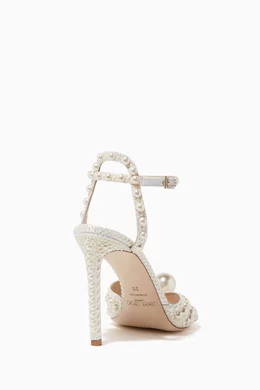 Buy Jimmy Choo White Sacora 100 Pearl Satin Sandals For Women Online Ounass Saudi