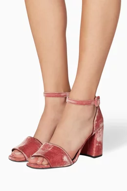 Buy WHISTLES Pink Pink Velvet Hedda Sandals For Women Online Ounass Saudi