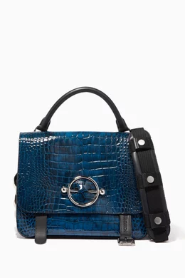 Buy JW Anderson Blue Ocean Blue Disc Crocodile Embossed Satchel For Women Online Ounass Saudi