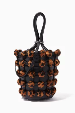 Buy Alexander Wang Black Black Leopard Print Mini Roxy Cage Bucket Bag For Women Online Ounass Saudi
