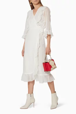 Ganni jasmine wrap dress new arrivals