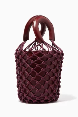 Buy Staud Burgundy Burgundy Macrame Moreau Bucket Bag For Women Online Ounass Saudi