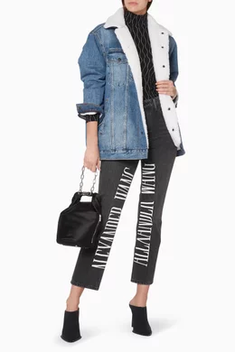 Buy Alexander Wang Blue Vintage Blue Denim Rift Jacket For Women Online Ounass Saudi