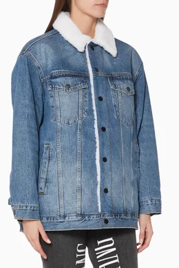 Buy Alexander Wang Blue Vintage Blue Denim Rift Jacket For Women Online Ounass Saudi