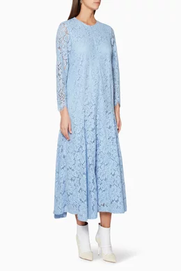 Buy Ganni Blue Light Blue Lace Jerome Dress For Women Online Ounass Saudi