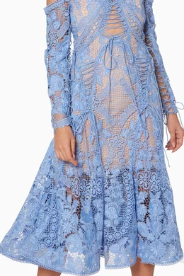 Buy THURLEY Blue Cornflower Blue Lace Dahlia Dress For Women Online Ounass Saudi