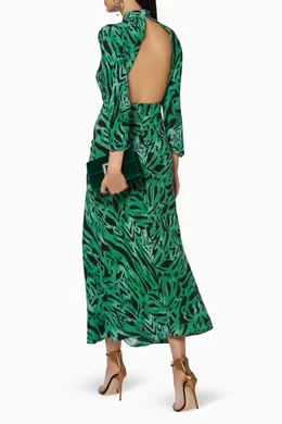 Rixo green tiger dress sales