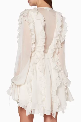 shona joy willow ruffle mini dress Bowery Long Sleeve Ruffle Mini Dress | Cherry | Dresses