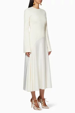knee length dresses for ladies The Gaia Midi Dress in Soft Pink – Solace London main image 1
