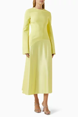 solace london gaia midi dress Solace London Gaia crpe and satin midi dress Solace London