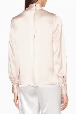 Vince silk satin turtleneck blouse cheap
