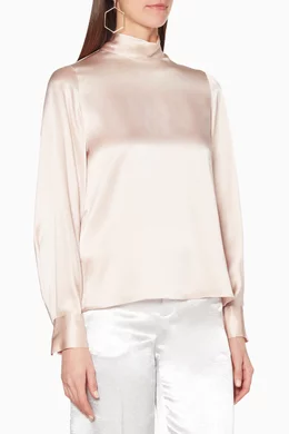 Turtleneck satin blouse new arrivals