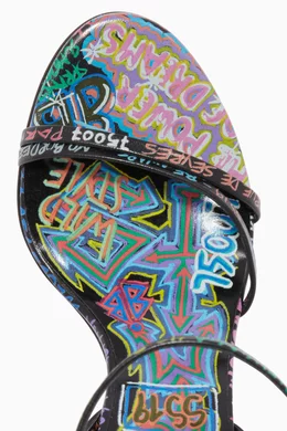 Buy Balenciaga Black Graffiti Print Stiletto Sandals For Women Online Ounass Saudi