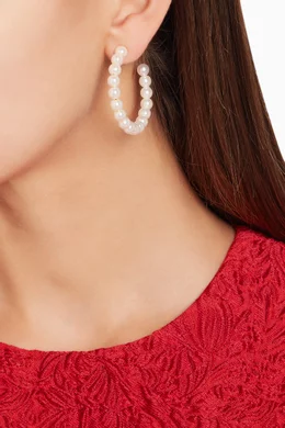 Lele sadoughi pearl hoop earrings new arrivals
