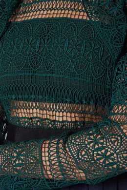 Buy Self-Portrait Blue Green & Navy Spiral Panel Lace Maxi Dress For Women  Online | Ounass Saudi