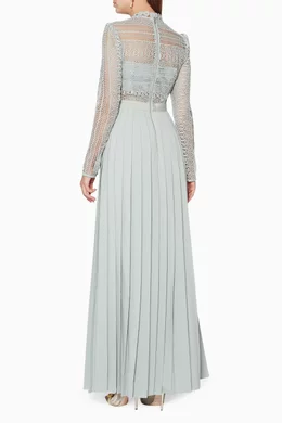Buy Self-Portrait Blue Grey-Blue Spiral Lace Maxi Dress For Women Online |  Ounass Saudi