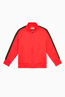 Buy Fendi Pink FF Logo Tape Zipped Track Jacket For Girls Online Ounass Saudi
