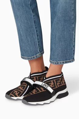 Buy Fendi Black Black Rockoko Velcro Strap Sneakers For Women Online Ounass Saudi