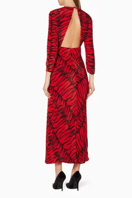 Rixo red tiger dress outlet