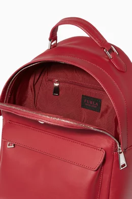 Buy Furla Red Ciliegia Favola Leather Backpack For Women  display picture 1