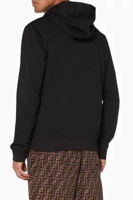 Buy Fendi Black Bag Bugs Eyes Zip Hooded Sweatshirt For Men Online Ounass Saudi