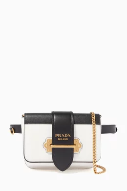 Buy Prada White White Black Cahier Belt Bag For Women Online Ounass Saudi
