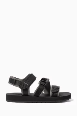 Buy Prada Black Black Nylon Tech Sandals For Men Online Ounass Saudi