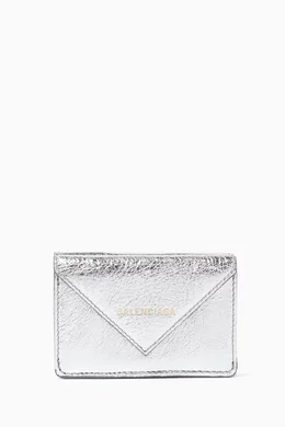 Buy Balenciaga Silver Silver Metallic Papier Mini Wallet For Women Online Ounass Saudi