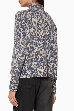 Buy WHISTLES Blue Blue Printed Jungle Cat Sweater For Women Online Ounass Saudi