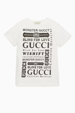 Buy Gucci Black Multi Print Logo T Shirt For Boys Online Ounass Saudi