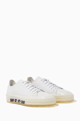 Buy MSGM White Logo Print Floating Sole Sneaker For Women Online Ounass Saudi
