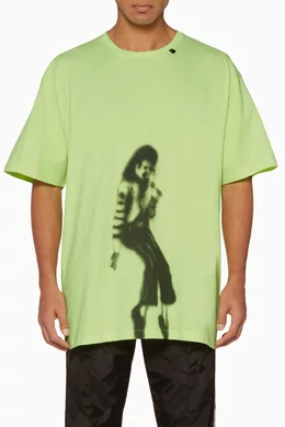 Buy Off White Yellow Michael Jackson Oversized T Shirt For Men Online Ounass Saudi