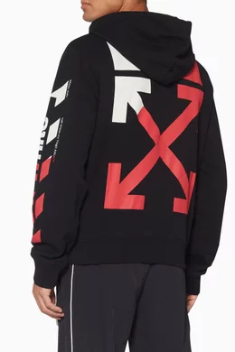 Buy Off White Black Diagonal Stripe Split Logo Hoodie For Men Online Ounass Saudi