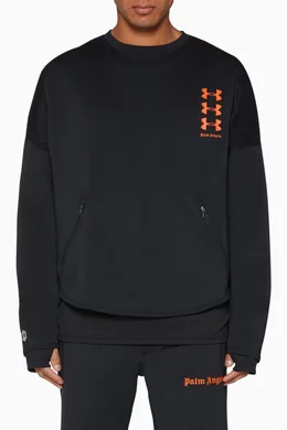 Buy Palm Angels Black x Under Armour Loose Crewneck Sweatshirt For Men Online Ounass Saudi