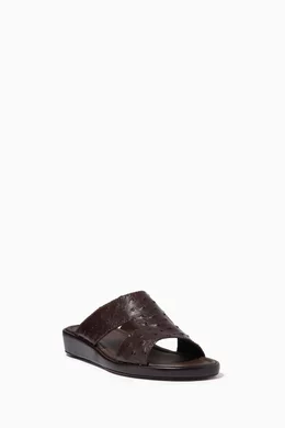 Buy Private Collection Brown Western Arca Sandals in Ostrich