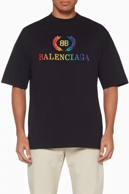 Buy Balenciaga Black Rainbow Logo Print T Shirt For Men Online Ounass Saudi