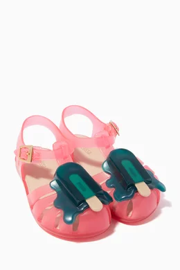Buy Mini Melissa Pink Ice Cream Applique Jelly Sandals For Girls Online Ounass Saudi