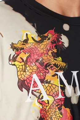 Buy Amiri Multicolour Watercolour Dragon T-Shirt For Men Online  